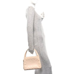 Calfskin Quilted Small Shopper Pink