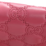Calfskin GG Matelasse Chain Wallet Rhodamine Pink