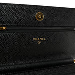 Caviar Quilted Wallet on Chain WOC Black