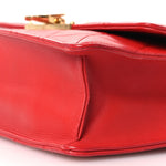 Lambskin Quilted Large Golden Class Flap Red