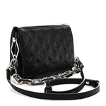 Lambskin Monogram Crystal Embossed Embellished Coussin BB Black