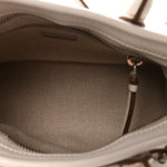 Linen Calfskin Triangle Mini Bonnie Hand Bag White