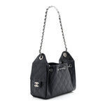 Metallic Caviar Quilted Mini Chanel 25 Handbag Dark Blue