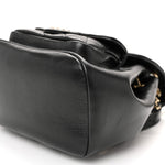 Glazed Aged Calfskin Quilted Small Duma Drawstring Backpack Black