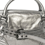 Metallic Calfskin Winnieford Satchel Silver