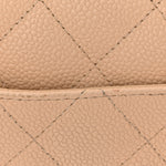 Caviar Quilted Jumbo Double Flap Beige Clair
