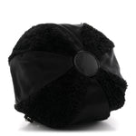 Fur Satin Drawstring Tassel Sac Cordon Shoulder Bag Black