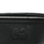 Piuma Calfskin Jumbo GG Embossed Small Belt Bag Black