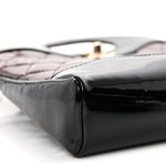 Patent Calfskin Quilted Mini 31 Shopping Bag Burgundy Black