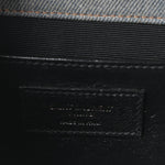 Denim Mixed Matelasse Triquilt Medium Monogram Envelope Satchel Blue