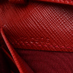 Printed Calfskin Gancini Wallet On Chain Red