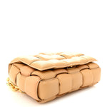 Lambskin Maxi Intreccio Padded Chain Cassette Crossbody Bag Porridge