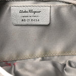 Metallic Calfskin Small Gancini Clutch Silver