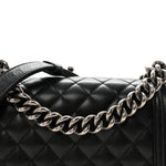 Caviar Quilted Small Boy Flap Black