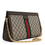 GG Supreme Monogram Web Medium Ophidia Chain Shoulder Bag Brown