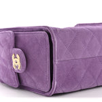 Suede Quilted Mini Chanel 25 Handbag Purple