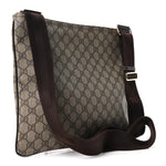GG Supreme Monogram Medium Flat Messenger Bag Dark Brown