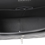 Lambskin Quilted Jumbo Double Flap Dark Grey
