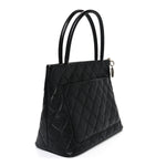 Caviar Quilted Medallion Tote Black