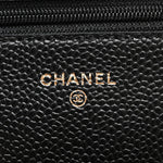 Caviar Quilted Wallet on Chain WOC Black
