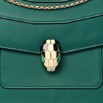 Calfskin Serpenti Forever Medium Shoulder Bag Emerald Green