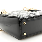Patent Cannage Mini Lady Dior Black