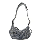 Bleached Denim BB Monogram Le Cagole Shoulder Bag XS Blue