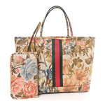 GG Supreme Monogram Water Flora Web Large Ophidia Tote Beige White Multicolor