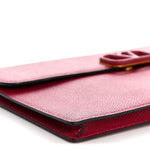 Grainy Calfskin Large Vlogo Clutch Raspberry