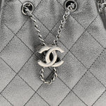 Metallic Caviar Quilted Mini Chanel 25 Handbag Anthracite