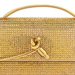 Nappa Crystal Long Andiamo Top Handle Clutch Porridge