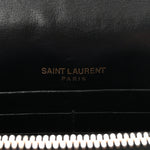 Calfskin Crocodile Embossed Kate Monogram Tassel Chain Wallet Black