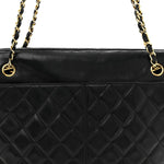 Lambskin Quilted Shoulder Bag Black