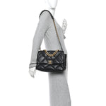 Lambskin Quilted Large Chanel 19 Flap Black