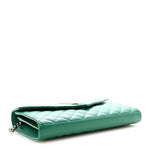 Grain De Poudre Mixed Matelasse Triquilt Monogram Chain Wallet Green Field