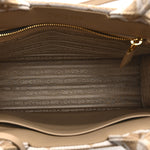 Jacquard Saffiano Triangolo Symbole Embroidered Small Tote Corda Talco