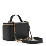 Caviar Quilted Top Handle Pocket Vanity Case Black