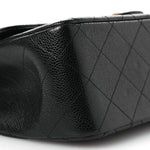 Caviar Quilted Jumbo Double Flap Black