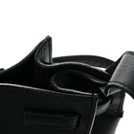 Supple Grained Calfskin Long Strap Big Bag Bucket Black