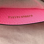 GG Supreme Monogram Textured Dollar Calfskin Web Ophidia Small Crossbody Bag Beige Ebony Fuchsia