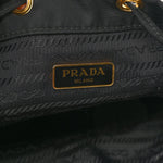Saffiano Tessuto Nylon Mini Bucket Crossbody Bag Black
