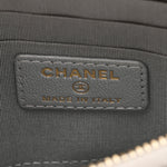 Lambskin Quilted Chanel 19 Phone and Card Holder Silver