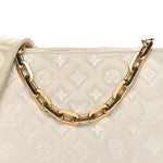 Lambskin Embossed Monogram Coussin PM Beige Cream