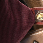 Glazed Calfskin Quilted Coco Pleats Chain Clutch Brown
