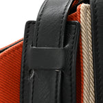 Smooth Calfskin Linen Small Tri-Color Trapeze Orange
