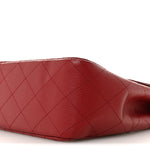 Caviar Quilted Jumbo Single Flap Dark Red