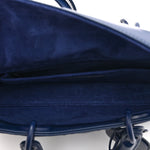 Calfskin Cannage Diamond Medium Lady D-Joy Navy Blue