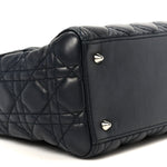 Lambskin Cannage Medium Lady Dior Navy Blue