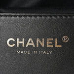 Washed Denim Quilted Medium Chanel 25 Handbag Black
