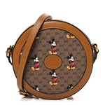X DISNEY Mini Vintage GG Supreme Monogram Mickey Mouse Round Shoulder Bag Beige Vintage Sun Oil